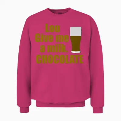 Lou Give Me a Milk. Chocolate - Back to the Future Unisex Sweatshirt - Heliconia