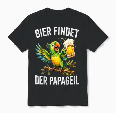 Bier Findet Der Papageil Unisex T-Shirt - Black