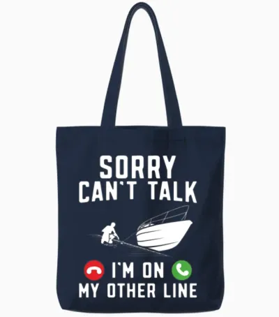 Funny Boating Boat Captain Tote Bags - Navy