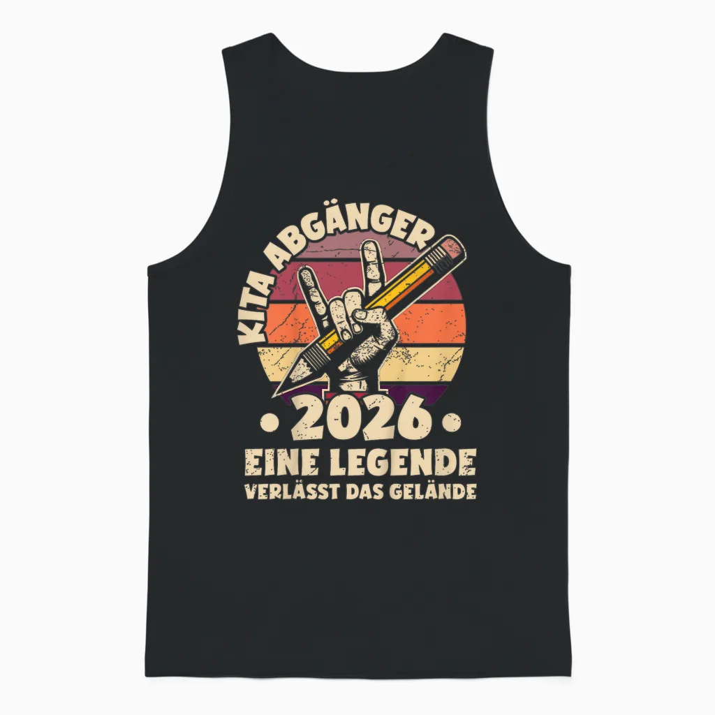 Kinder Kita Abgänger 2026 | Eine Legende Verlässt Das Gelände Unisex Tank Top in Black