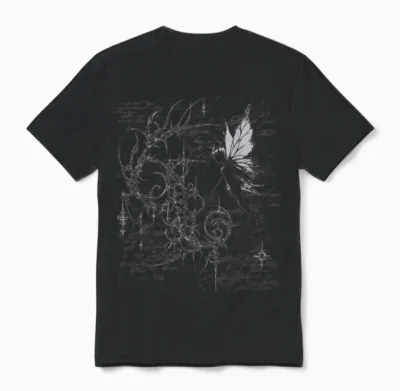 Y2k Grunge Fairy Alt Goth Sigilism Vintage Graphic Unisex T-Shirt - Black