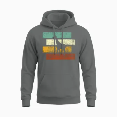 Giraffe Retro Unisex Hoodie - Graphite Heather
