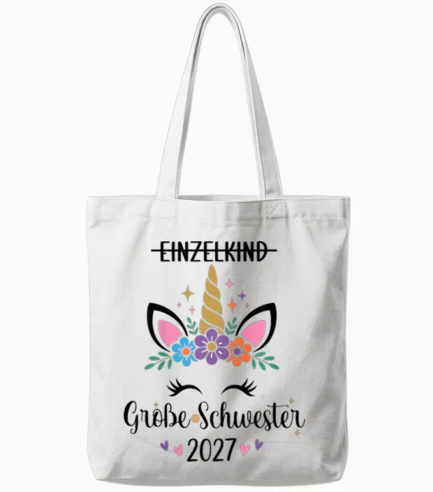 Kinder Big Sister 2027 Einzelkind Große Schwester 2027 Tote Bags in White