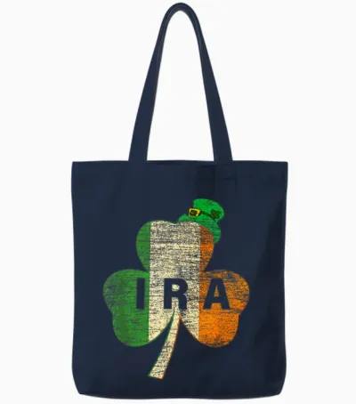 St. Patricks Day Ira Vintage Irland Flagge Irish Luck Shamrock Tote Bags - Navy