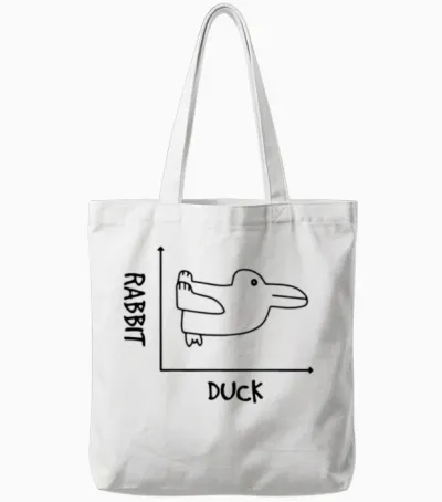 Graph Duck Rabbit Math Quote School Gift Tote Bags - White