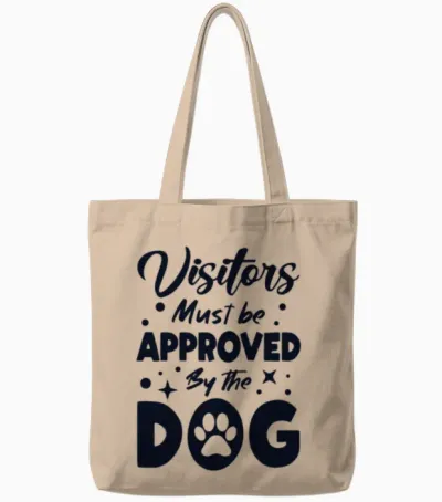 Visitors Approved by the Dog Dog Mom Dogfather Tote Bags - Natural
