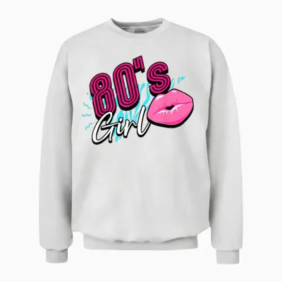 80er Jahre 80s Girl Unisex Sweatshirt - White