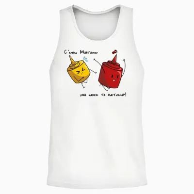 Funny Ketchup Pun Unisex Tank Top - White