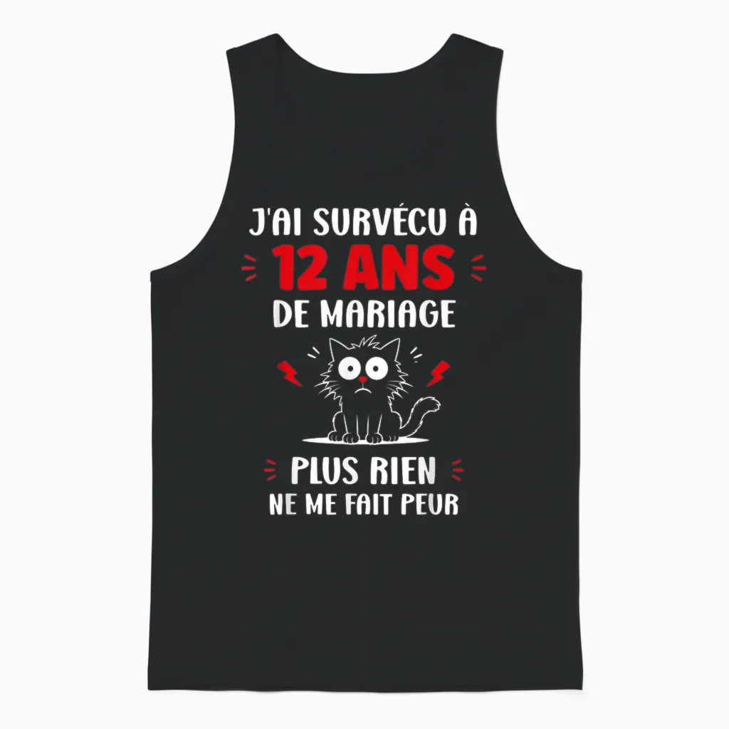 Couple 12 Ans Blague Humour Anniversaire De Mariage 12 Ans Unisex Tank Top in Black