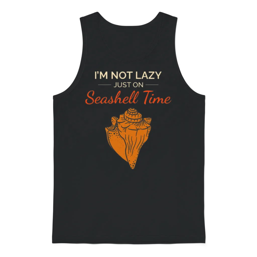 Conch Seashells Collector Beachcomber Sea Shell Unisex Tank Top - Black
