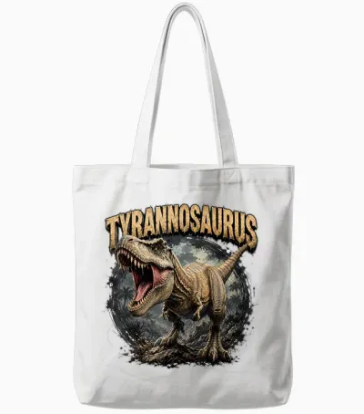 Tyrannosaure Dinosaure Prédateur Jurassique T Rex Rugissement Tote Bags - White