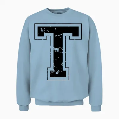 Initial Letter T Unisex Sweatshirt - Light Blue