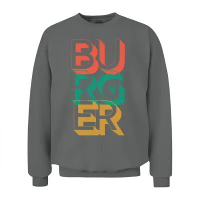 Retro Burger Unisex Sweatshirt - Graphite Heather
