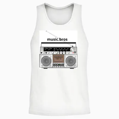 Retro Boombox Nostalgia Unisex Tank Top - White