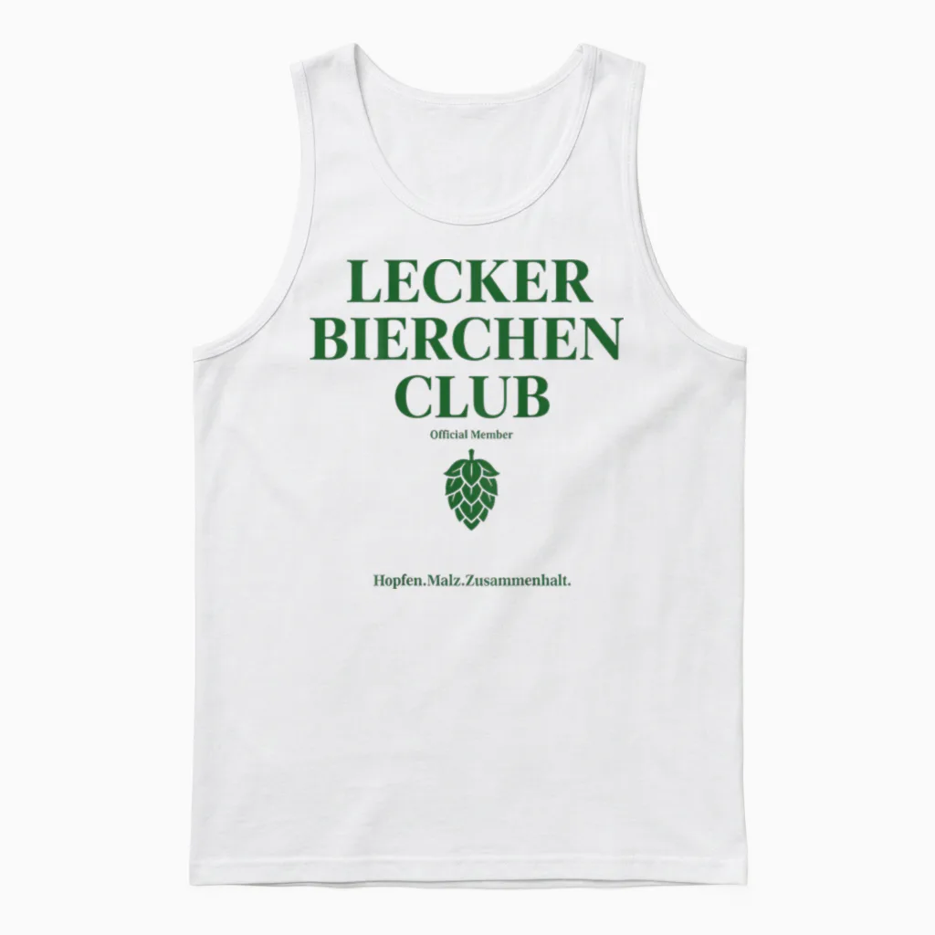 Lecker Bierchen Club Unisex Tank Top in White