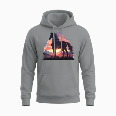 Horse Horses Ross Gaul Riding Horse Head Rider Unisex Hoodie - Sport Grey