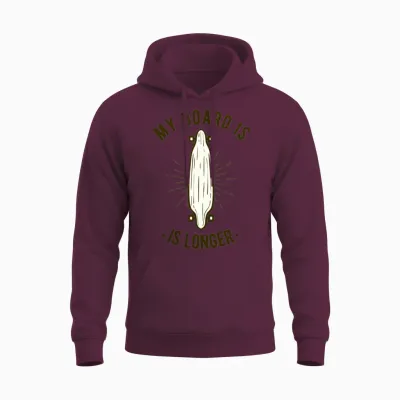 Longboard Retro Skater Skateboard Unisex Hoodie - Maroon