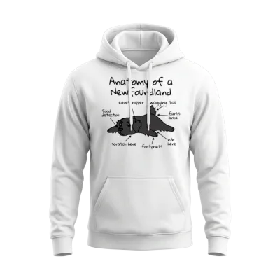 Anatomy of a Newfoundland Dog Unisex Hoodie - White
