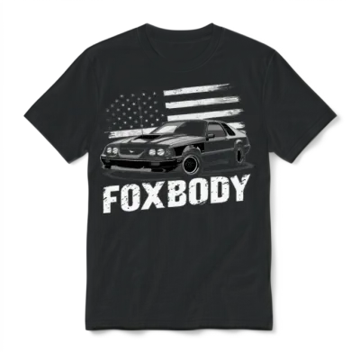 Mustang Foxbody American Fox Body Stang Muscle Unisex T-Shirt - Black