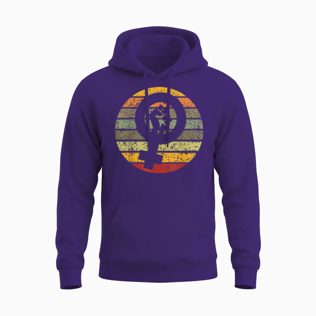 Feminismus Symbol Design Retro Vintage 70er 80er 90er Feministin Unisex Hoodie in Purple
