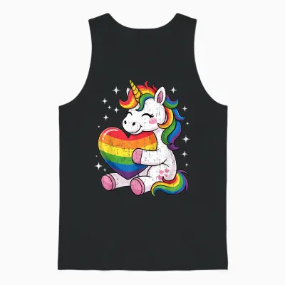Lgbtq Regenbogen Einhorn Sweet Pride Design Für Kinder Unisex Tank Top - Black