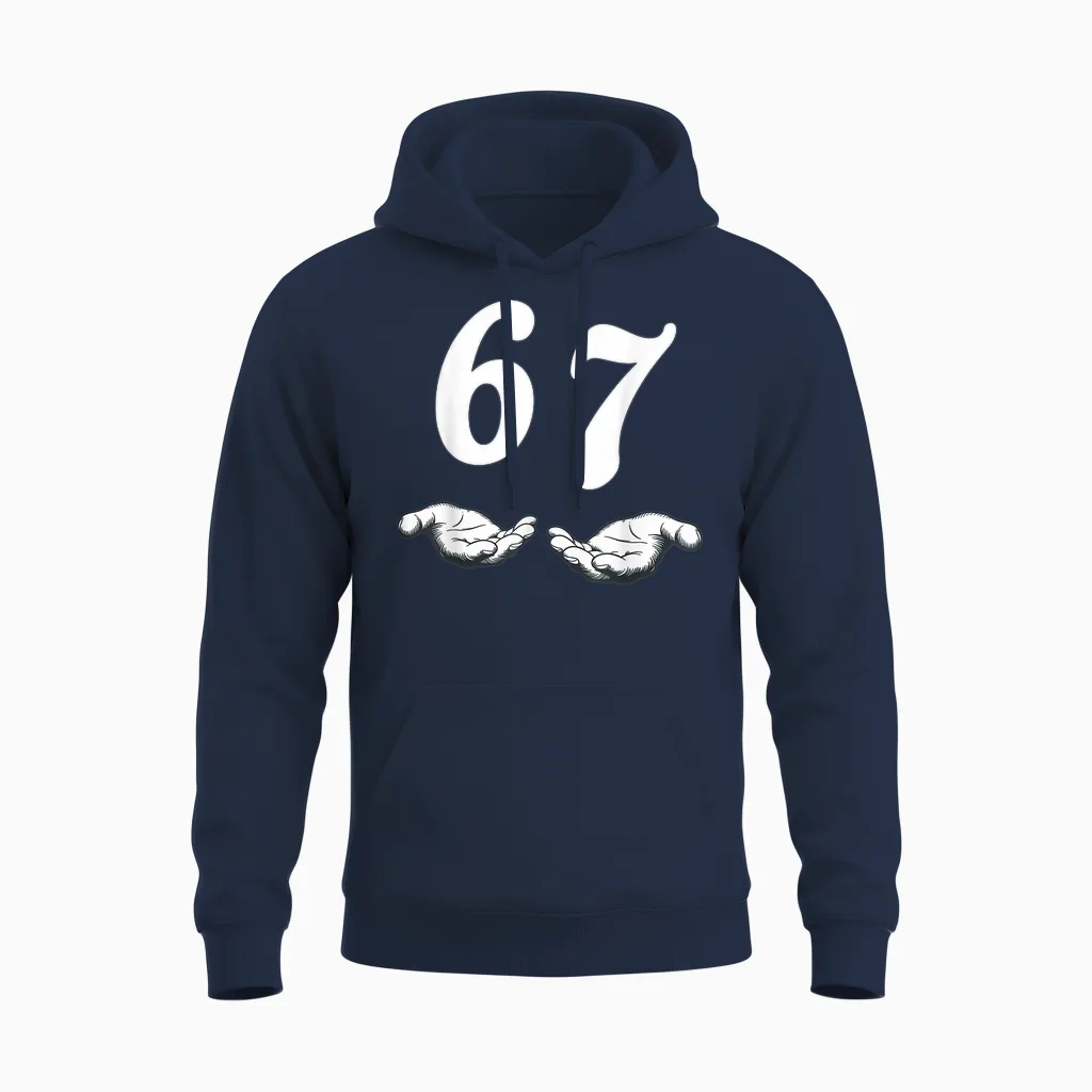 Six Seven 6 7 Meme Memes & Humor Gift Unisex Hoodie in Navy