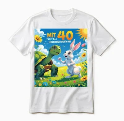 Mit 40 Fangt Das Leben Unisex T-Shirt - White