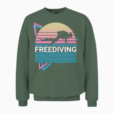 Freediving Freediver Retro Unisex Sweatshirt - Military Green