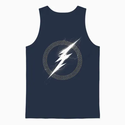 Zeus, Ancient Greek God, Lightning Symbol T-Shirt, Black, S Unisex Tank Top - Navy