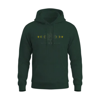 Mystic Sun & Moon Phases Mandala Unisex Hoodie - Forest