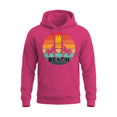 Retro Beach Unisex Hoodie - Heliconia