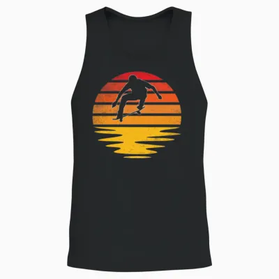 Skating Retro Unisex Tank Top - Black