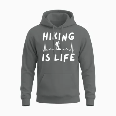 Hiking Is Life Unisex Hoodie - Graphite Heather