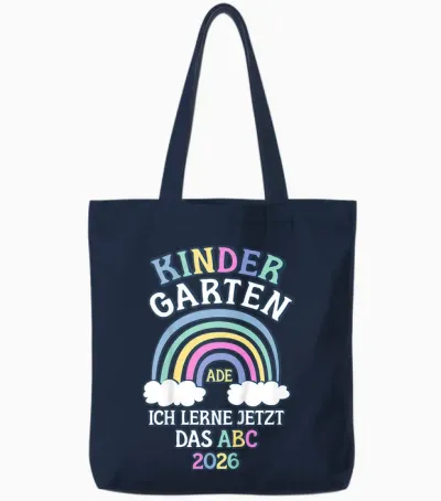 Kinder Kindergarten Ade Kita Abgänger 2026 Kindergarten Abschluss Tote Bags - Navy