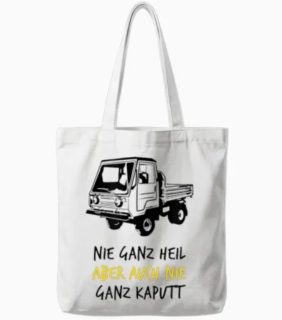 Multicar Ifa Ddr East German Commercial Vehicle M22 M25 M26 Dumper T-Shirt, Gray Tote Bags - White