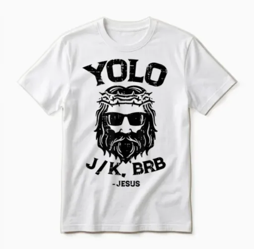 Easter Shirts Women Men Kids Children Easter Gift Yolo Jk Brb Jesus Funny Easter Day Ressurection Christians Unisex-Adults, Unisex-Kids T-Shirt Grey Classic Fit Short Sleeve Unisex T-Shirt in White
