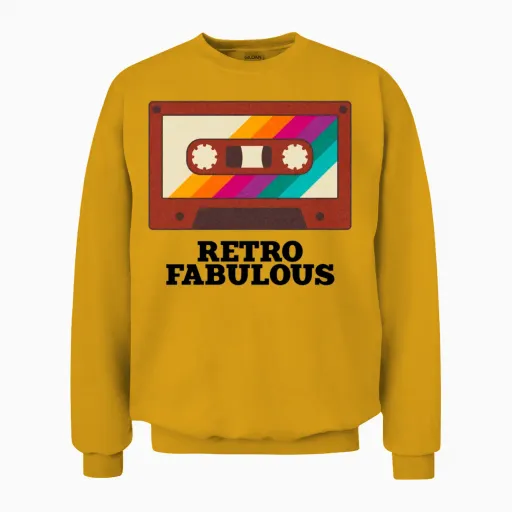 Retro Unisex Sweatshirt in Gold