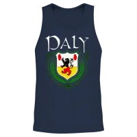Daly Family Irish Coat of Arms Clan Crest Unisex Tank Top - Navy – 2
