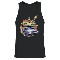 Back to the Future 2 Logo Delorean Time Machine Unisex Tank Top - Black – 2