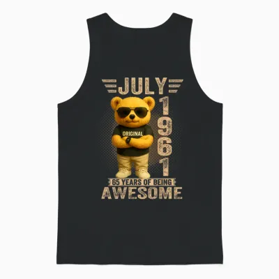 Ours En Peluche 65 Ans Juillet 1961 Pour Femme Unisex Tank Top - Black