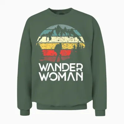 Hiking Wander Woman Unisex Sweatshirt - Military Green