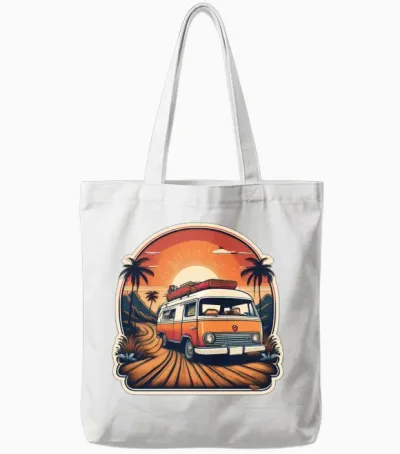Happy Camper Tote Bags - White