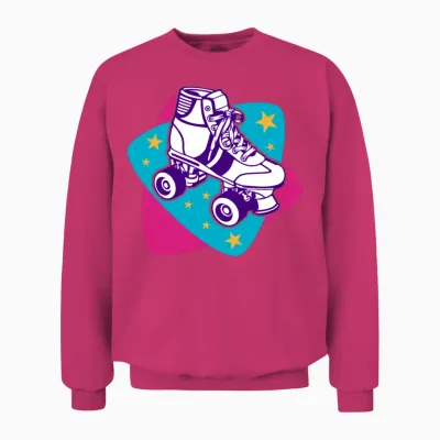 Roller Skate - Retro Skate Disco Unisex Sweatshirt - Heliconia