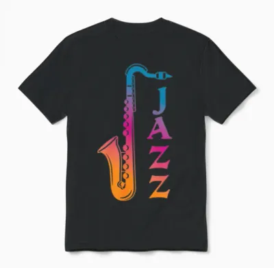Jazz Retro Unisex T-Shirt - Black