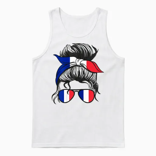 French Girl France French Girl France Women French Unisex Tank Top - White