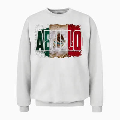 (2 Sided) El Abuelo Mas Chingon Mexican Grandpa Unisex Sweatshirt - White