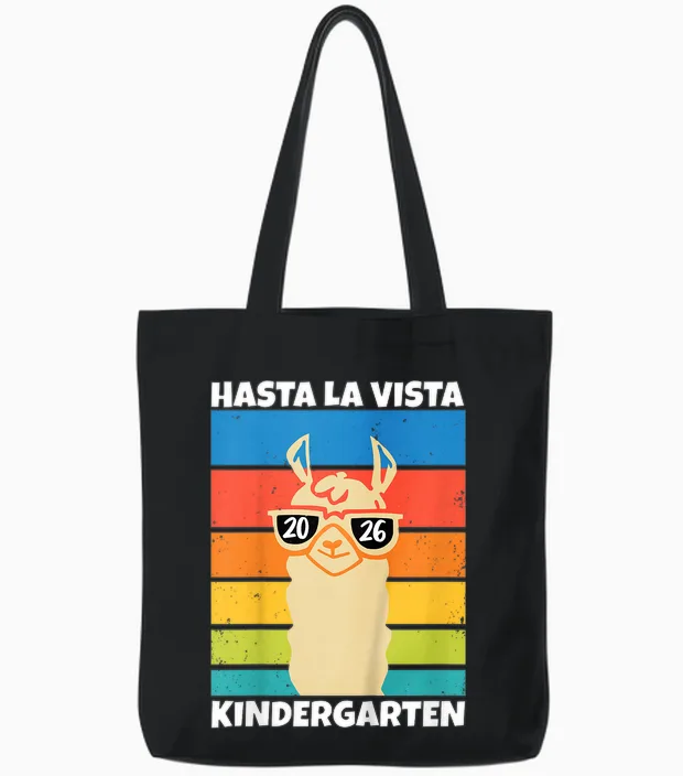Kinder Kita Abgänger 2026 Hasta La Vista Kindergarten 2026 Kita Ade Tote Bags in Black