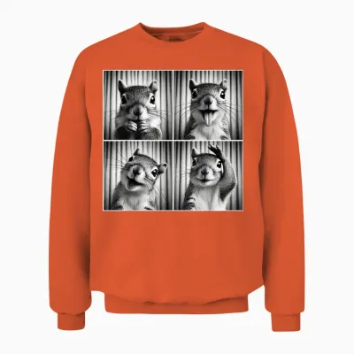 Süßes Eichhörnchen-Selfie-Foto, Lustig, Fotokabine, Eichhörnchen-Liebhaber Unisex Sweatshirt - Orange