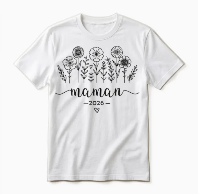 Femme Future Maman 2026 Announcement Pregnancy Mom 2026 Unisex T-Shirt in White