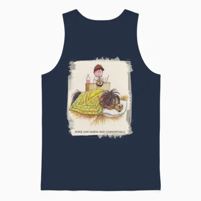 Thelwell Sleeping Horse Warm and Confortable Unisex Tank Top - Navy